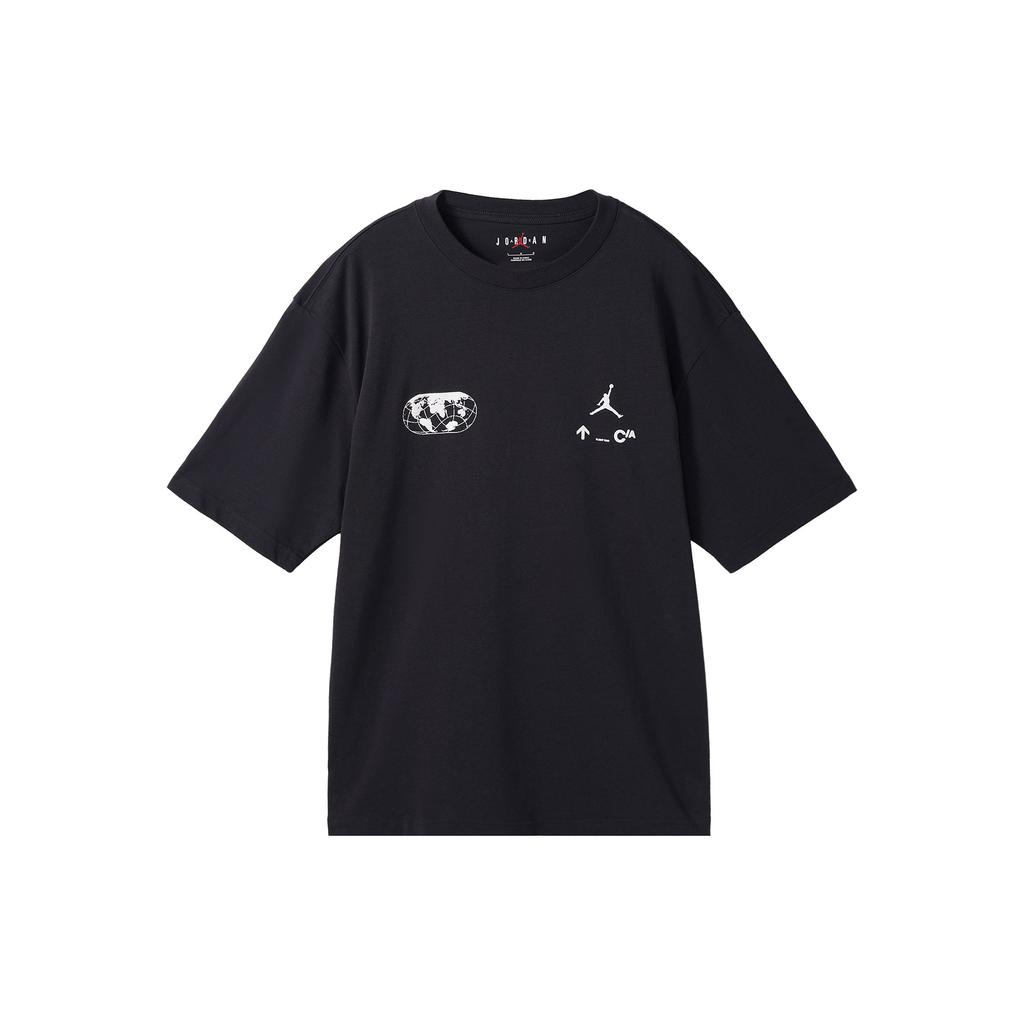 Jordan Fall/Winter 2022 Solid Logo Print Pullover Crew Neck Short Sleeve T-Shirt Men Tops Black DQ7361-010