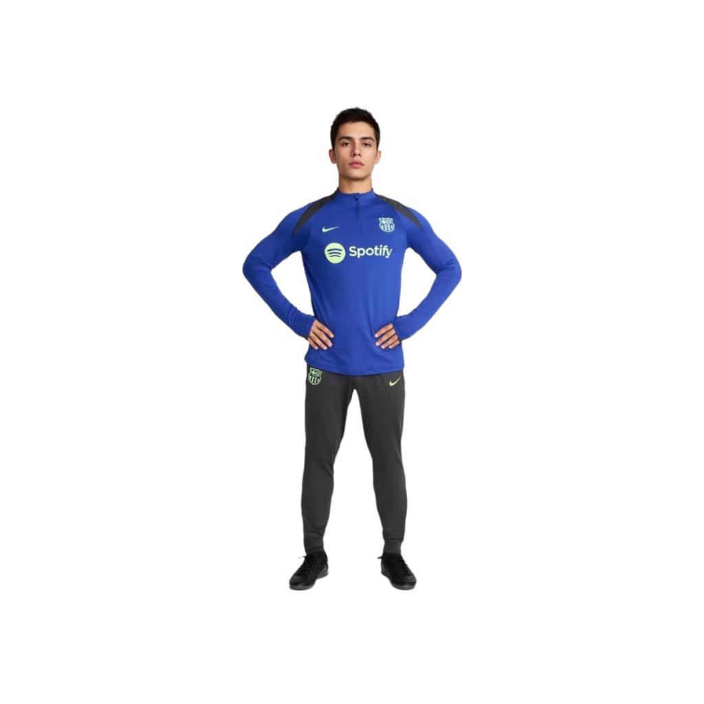 Nike Dri-Fit FW24 Strike Third FC Barcelona Series Outdoor Casual Sports Pullover Long Sleeve Football Shirt Men tops Blue FQ2620-418
