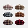 Retro Classic Plaid Beret Female Casual Painter Hat British Out of The Street Versatile Face Small Pumpkin Hat