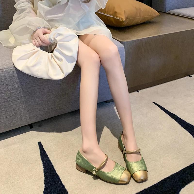 Мягкие удобные балетки Мэри Джейн Туфли для женщин Ретро на среднем каблуке Женские одинарные туфли для вечеринок Zapatos De Mujer