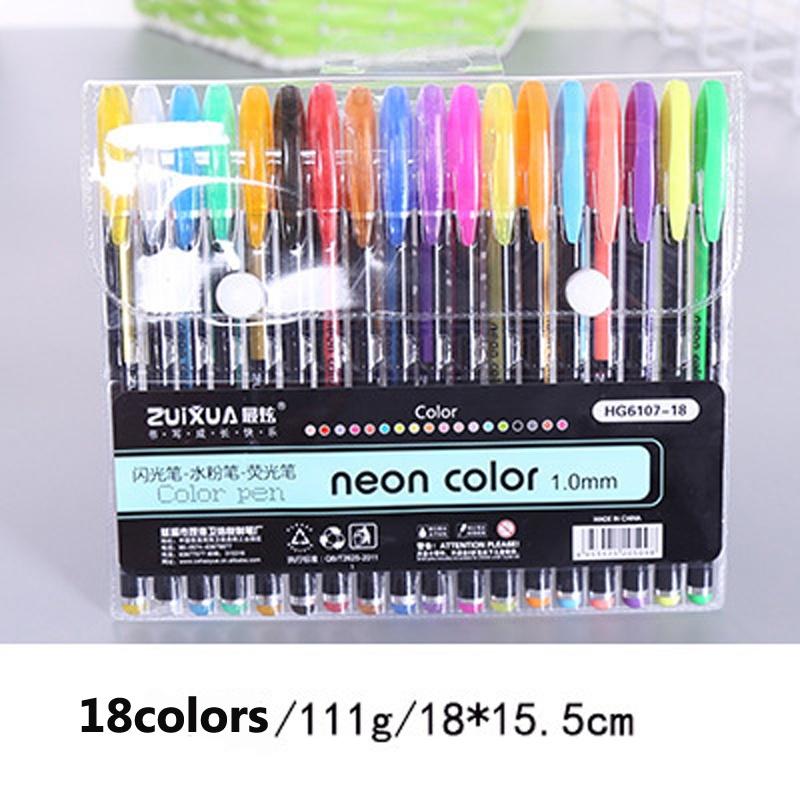 12/16/18/24/36/48x цветная гелевая ручка, блестящие чернильные ручки для скрапбукинга, ручки для взрослых, рисование, ремесло, искусство