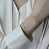 S925 Entire Sterling Silver Micro Inlaid Zircon Mini Bracelet Twin Versatile Design Single Diamond Extremely Simple and Fine Bracelet
