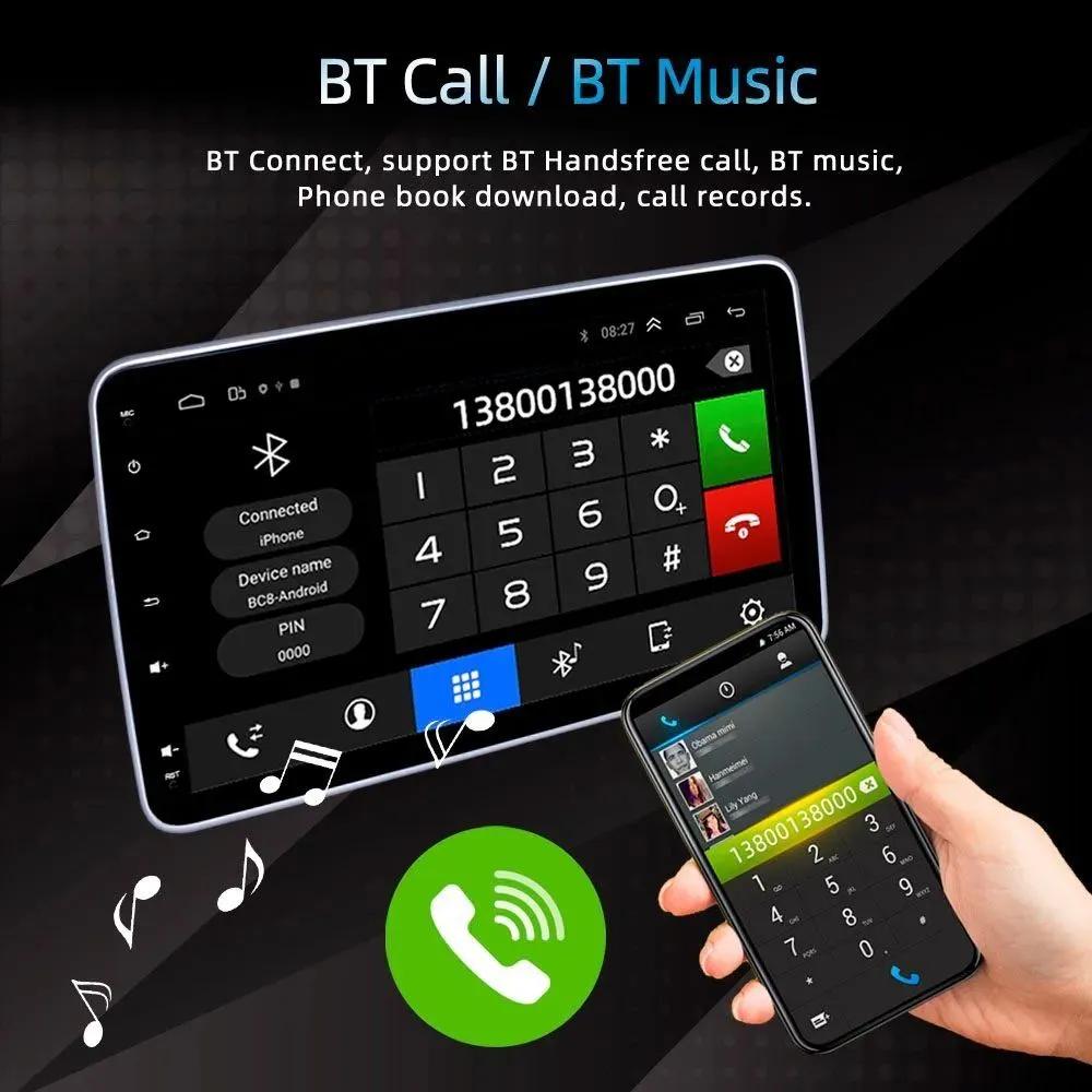 10.1"Android 1 DIN Autoradio Car Radio GPS for Universal Car Stereo Video Multimedia Player USB with Rotatable Screen Carplay