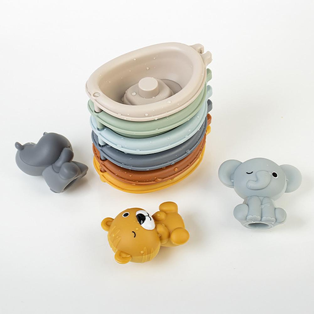 Складывающиеся лодочки для купания для малышей, для игр в воде, лодочки для купания с животными, складывающиеся лодочки с куклами, сенсорные игрушки для купания для младенцев, время для купания родителей и детей