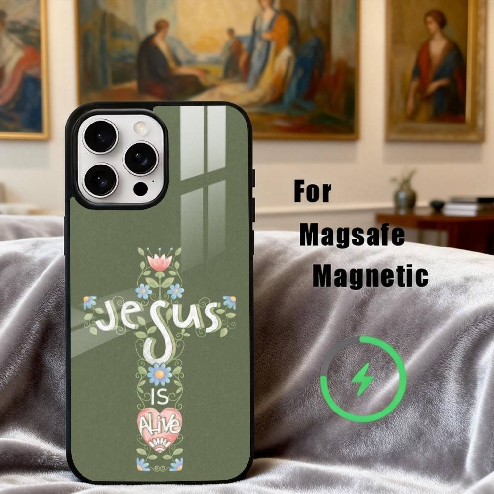 C-Christian A-Art Phone Case For iPhone17,16,15,14,13,12,11 Plus,For Magnetic Wireless Charge Cover