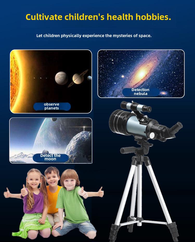 F30070 Professional Entry-Level Low-Light HD Astronomical Telescope for Kids and Beginners - Portable Outdoor Stargazing Night Vision