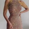 2024 Весна/Лето Вечернее Платье с Вырезом-Халтер, Кристаллами, Кисточками, Блестками