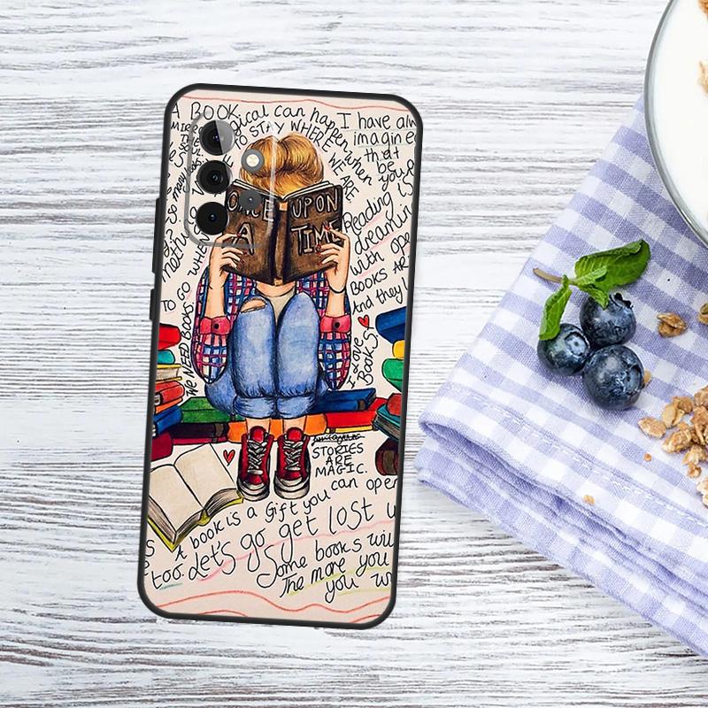 Чехол с изображением книг для Samsung Galaxy A15 A25 A35 A55 A53 A33 A13 A52 A32 A12 A51 A71 A14 A34 A54