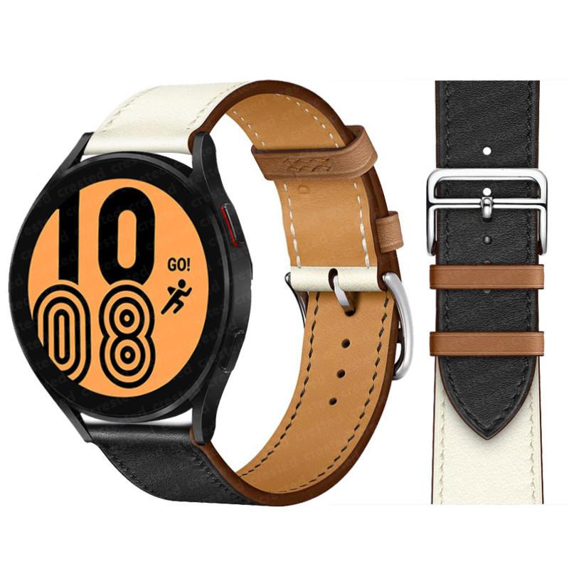 Кожаный ремешок 20 мм 22 мм для Samsung Galaxy Watch 7/6/5/pro/4/Classic 44 мм 40 мм Браслет Ремень Huawei GT-6-5-4-3-2-Pro 46 мм Ремешок