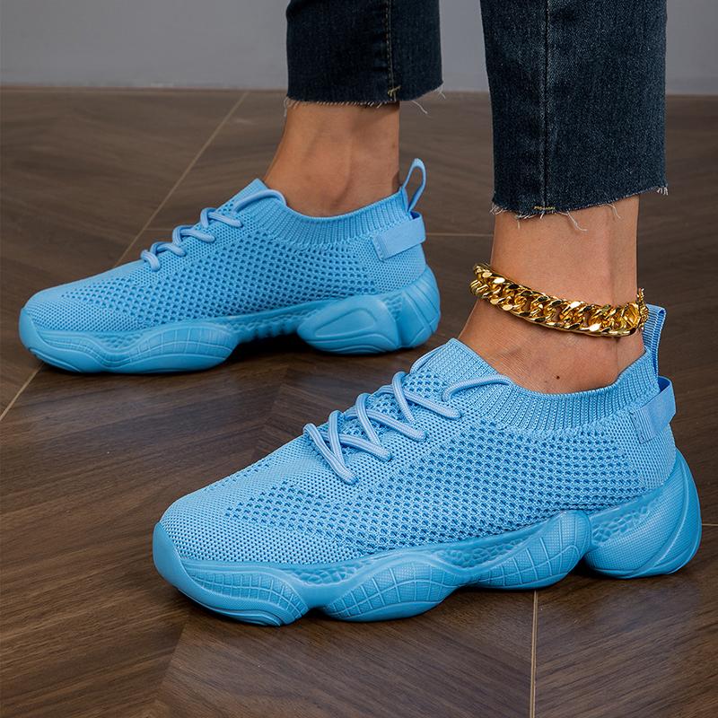 Women Sneakers Breathable Casual Lace-up Vulcanized Shoes Mesh Ladies Platform Sneakers Female Shoes Plus Size Zapatos De Mujer