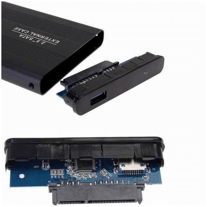 Boîtier de disque dur externe - ZEEKSON - 2,5 pouces - USB 3.0 - SATA - Noir