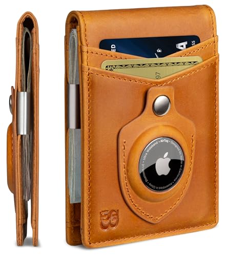 SERMAN BRANDS Money Clip Wallet - Men's Wallet Slim Front Pocket RFID Blocking Card Holder Minimalist Mini Bifold, 4.3 x 3.1 x 0.6 inches