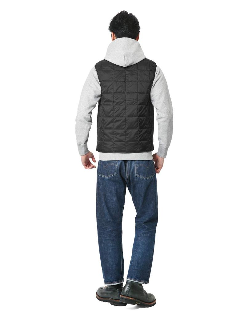 TAION Down Button Inner Down Men's V-Neck Vest, TAION-001 (White, L)