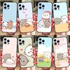 Peach And Goma Cat Case For iPhone 13 11 Pro Max 12 Mini 7 8 6 6s Plus XR X XS Max SE Silicone Phone Cover