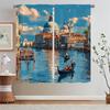 Venice With Blue Sky and White Clouds Chiffon Curtain Tiebacks Window Blinds Kitchen Curtains Blackout Curtains for Rooms Blind