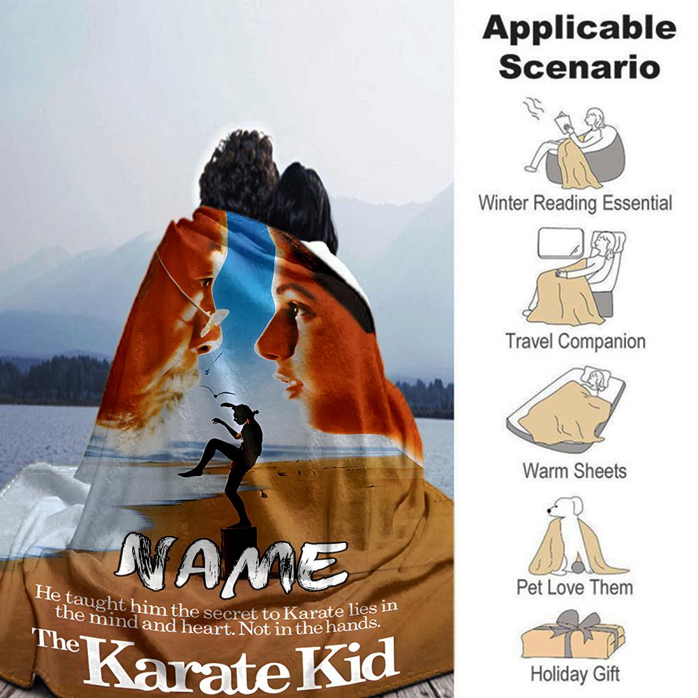 Mastering Karate Through Mind And Heart Throw Personalized Blanket Personalized Text Durable Comfort Versatile For Sofa Couch Office Bed Picnics Ideal
