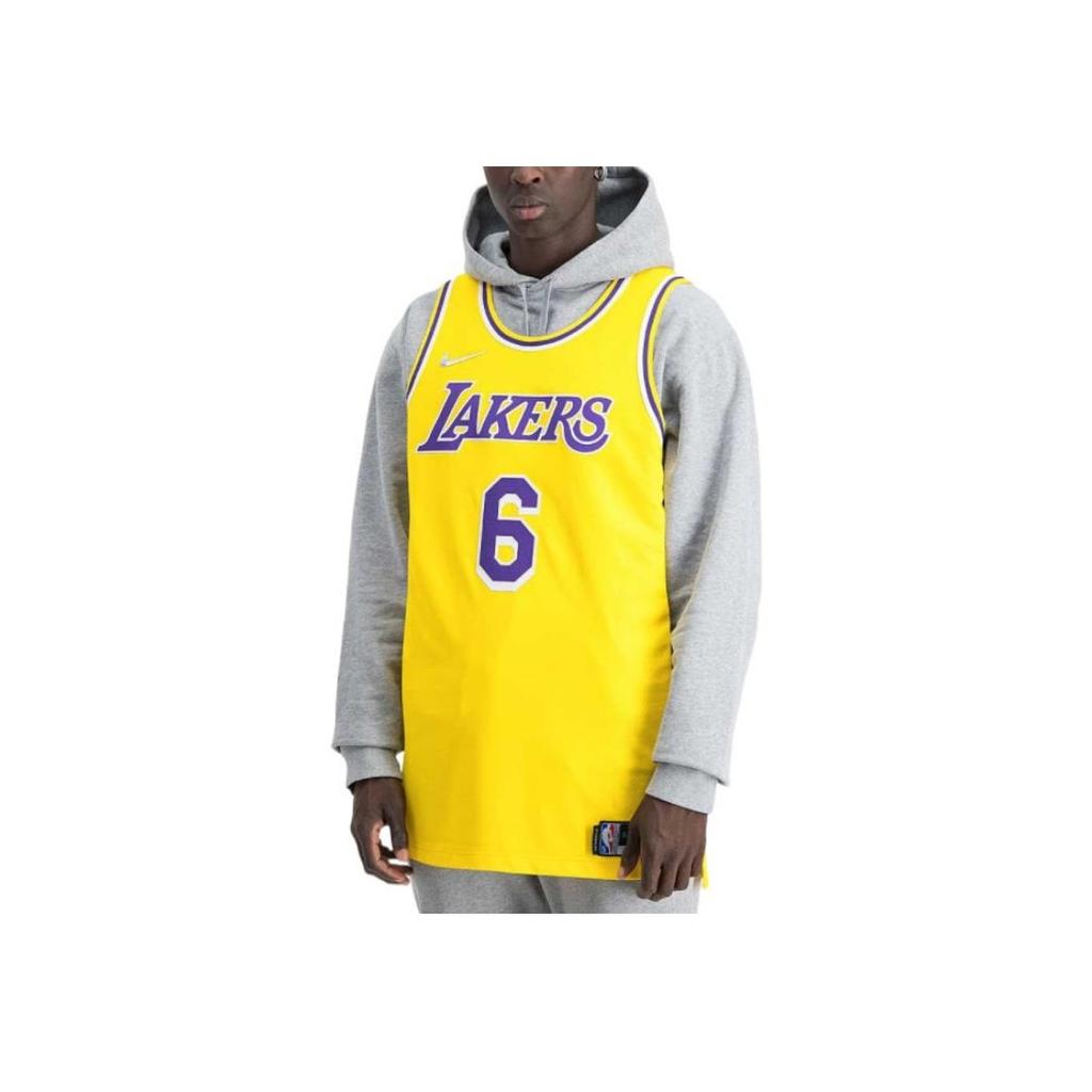 Nike НБА Лос-Анджелес. Лейкерс Леброн Джеймс Icon Edition Аутентичный трикотаж желтого цвета для мужчин Уличная одежда DB3317-730