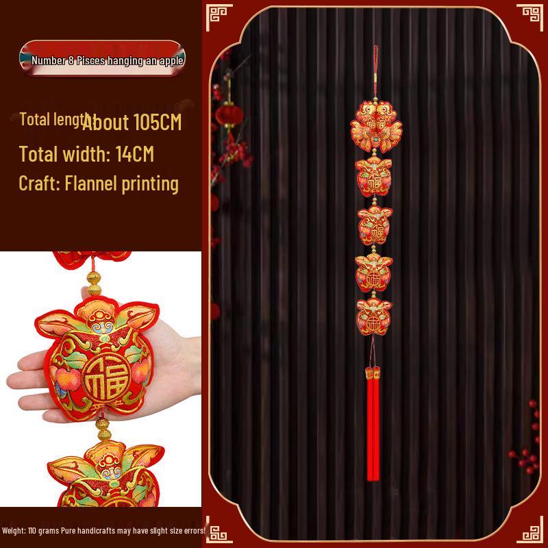 Новогодние украшения 2025 года - года Змеи: Подвески-мешочки с красным перцем чили «Фейерверк» на китайский Праздник весны