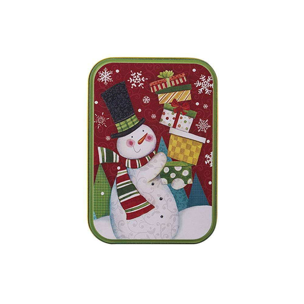 Cute Christmas Tinplate Gift Box Mini Santa Claus Tinplate Box Metal Candy Box Party Favors