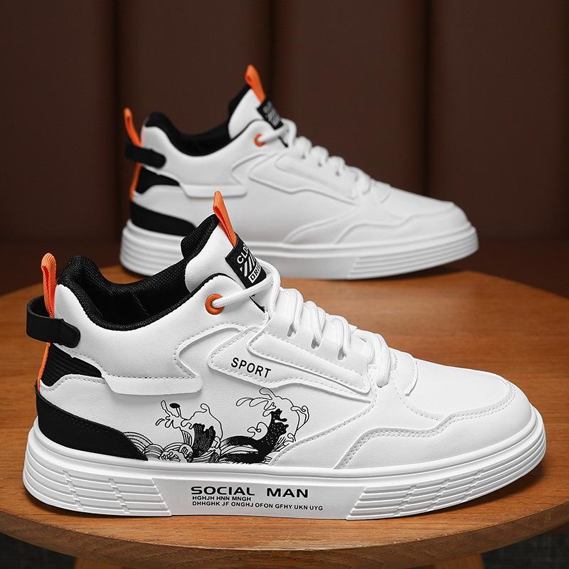 Spring Men's Shoes High Top Shoes Men's Fashion Matching Small White Shoes Platform Sneakers Casual Board Shoes Fashion Shoes