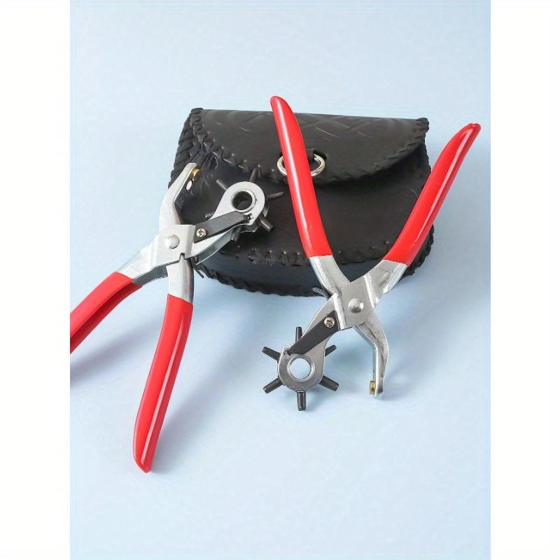 1Pc Multifunction Belt Punch Tool, Hole Punch Tool 8.5" Heavy Duty 6 Size Revolving Leather Belt Hand Hole Puncher
