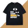 Футболка Eat Sleep Brawl Repeat для мужчин и женщин, Геймера, Мобильная игра Brawl, Печатная футболка, Повседневная хлопковая с коротким рукавом, Мужская одежда