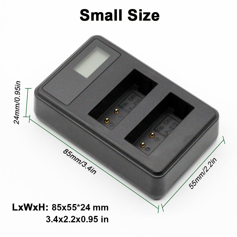 LP-E10 dual-slot camera battery charger suitable for Canon EOsRebel T3,T5,T6,T7,EOS 1200D,EOS 1300D,EOS 2000D, EOS3000D etc.