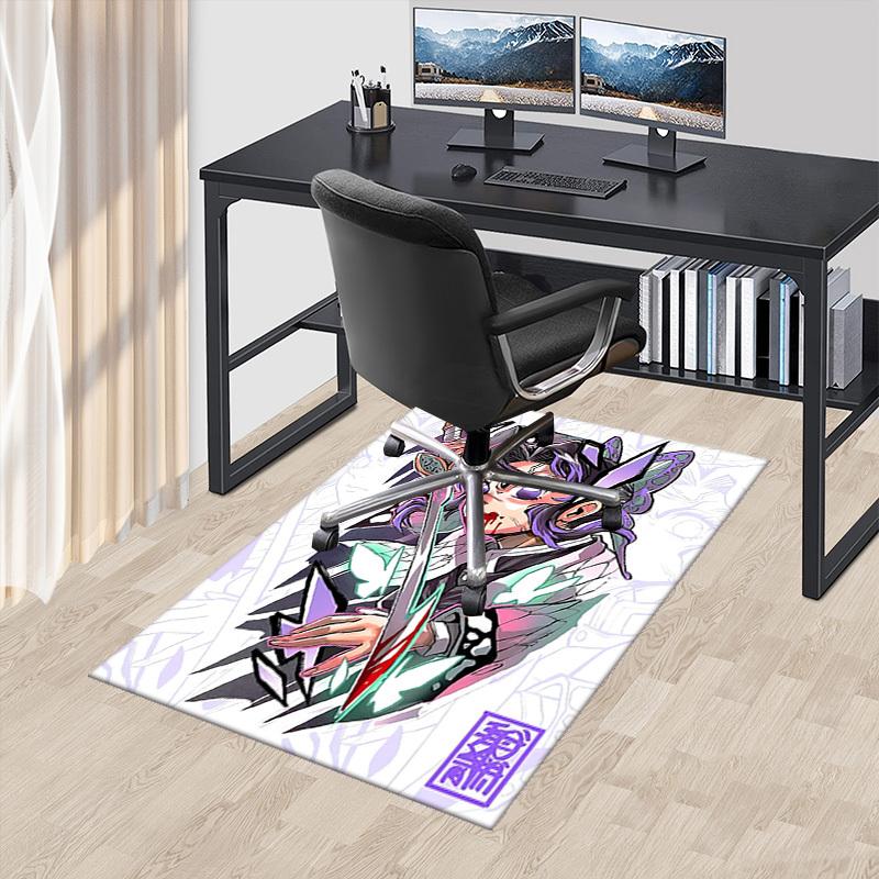 1pc Demon Slayer Shinobu Kocho Design Chair Mat - Sweet! Non-Slip Carpet for Office, Home Decor, Living Room, Bedroom, Game Room - Perfect Gift for An