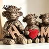 Healing Gift for Friends Highland Cow Family Figurine, Resin Cattle Statue Holding HOME Letter Sign, Decorative Accents Bookshelf Farmhouse