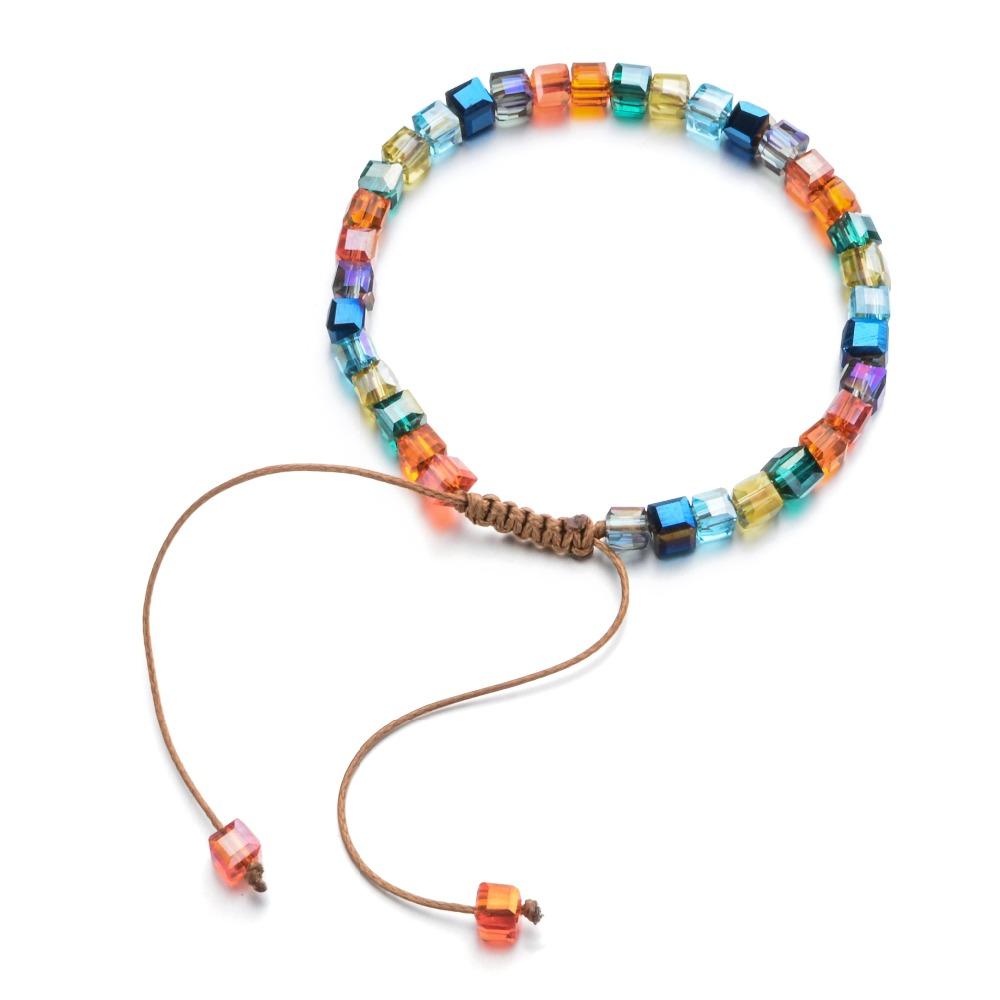 ZMZY Sparking Mixed Glass Crystal Bracelet Rainbow Style Fashion Shinning Charm Bracelets For Women Wedding Jewelry Gift