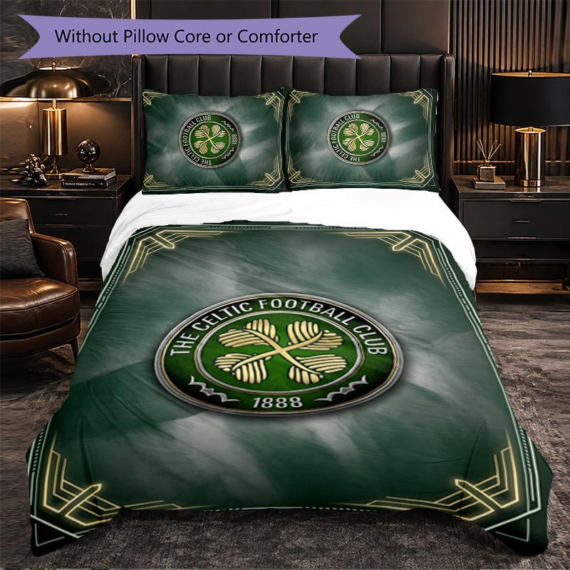 Celtic FC Themed Bedding 3Pcs Duvet Cover Set Decorative Bed Linen For Teen Room Home Decoration