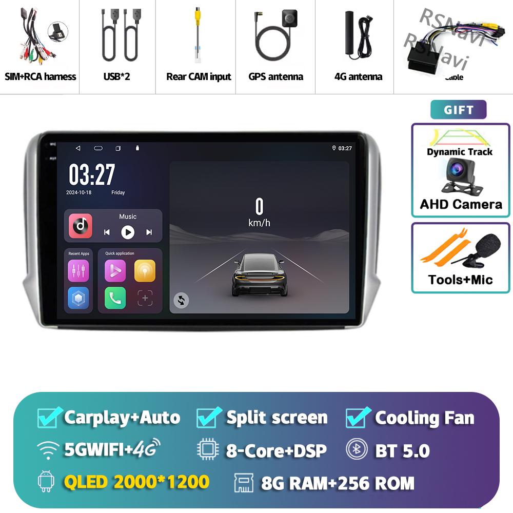 Android 14 Carplay Car Radio For Peugeot 2008 2013 - 2020 Multimedia Video Player Navigation GPS Stereo 360 Camera Head Unit DSP