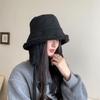 1Pc Strap Windproof Fisherman Hat Versatile Ear Protection Warm Bucket Hat Velvet Lamb's Wool