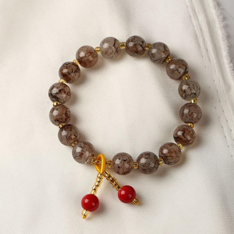 Браслет из хрустальных бусин, модный винтажный зеленый ювелирный браслет в стиле бохо