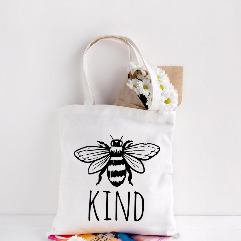 Harajuku Be Kind Корейские повседневные холщовые женские сумки большой емкости в винтажном стиле на плечо летние сумки Ulzzang для книг