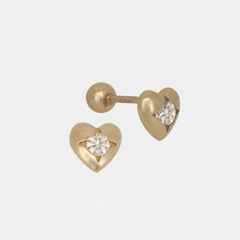 Youngglow 14k Sparkling In Heart Piercing