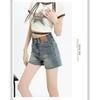 Hot-Selling American Style Summer New High-Waisted Denim Shorts for Women, Loose Fit, Slimming, Wide-Leg Pants, Versatile