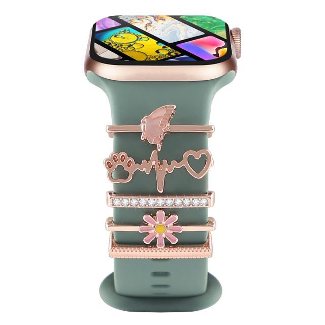 Decoration For Apple watch ultra 2 band 10 9 11 Diamond Jewelry Charms Accessories samsung/Huawei/amazfit strap 20/22mm Bracelet