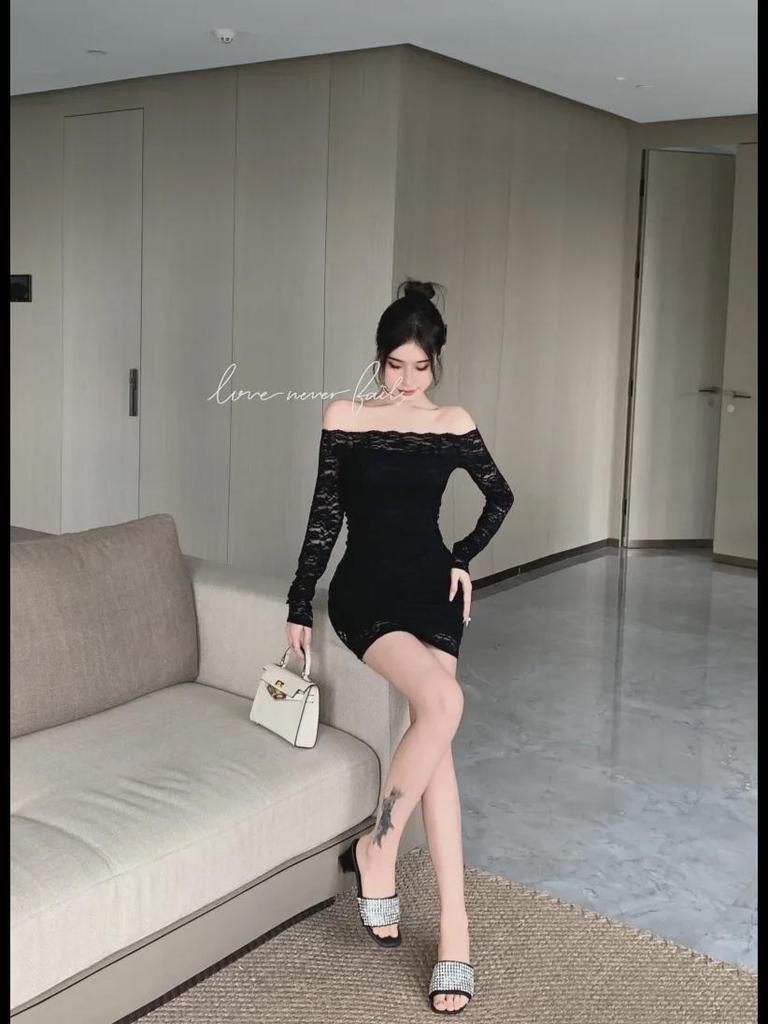 Знаменитое кружевное платье на одно плечо во французском стиле - облегающее, сексуальная короткая юбка в стиле ранней осени