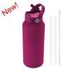 1L Sports WATER BOTTLE With Handle And Straw Stainless Steel Large Capacity Vacuum Flasks Drinkware Large Mouth GymThermos CUP