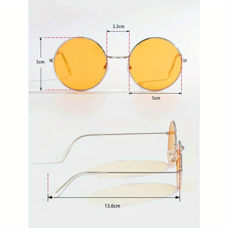 1 пара Мужские очки круглой формы с тонированными линзами, модные очки для украшения, винтажные пляжные аксессуары, очки-шейды, фестивальные очки для летнего пляжного отдыха
