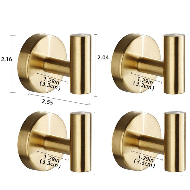 Металлический настенный крючок 4 шт., с монтажным комплектом, для ванной комнаты, коридора и кухни