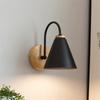 Living Room Modern Nordic Iron Solid Color Bedside Wall Light Wall Lamp Wood
