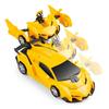 Радиоуправляемая машина - RC Car 2 в 1 - Трансформируется в робота - Световые эффекты - Желтая - Для детей