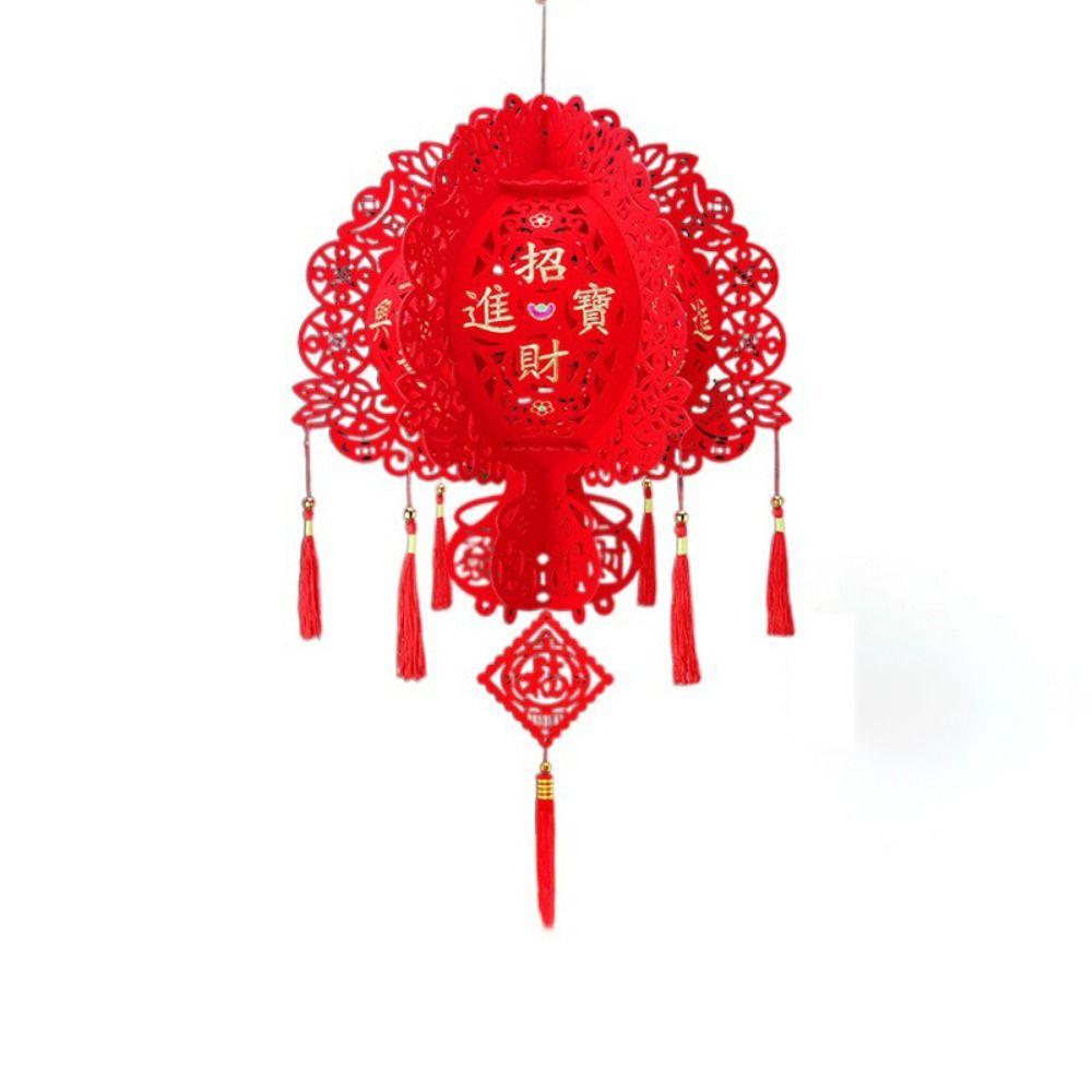Lint/Gold Foil Good Luck Lanterns 3D Chinese Lint Lanterns Spring Festival Hanging Pendant  Party