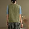 Womens Cotton Linen Vest Casual Sleeveless Coat Cardigans Lightweight Jacket Waistcoat Top