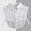 New Women White Lace Fake Collar Vintage Shirt Detachable Collar Front Tie Men Lapel Blouse Top Sweater Cotton False Collars