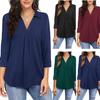 Women's Plus Size Chiffon Women's Pullover Oversized Loose V-neck Shirt Top Plus Size Women Clothing