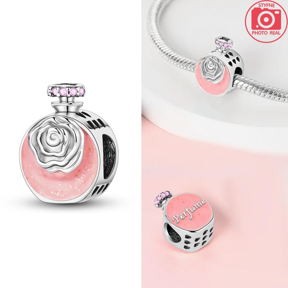 Милые Прекрасные Духи Бабочки Девочка Подвеска Оригинальные Розовые Шармы Шармы Бусины Подходят для Браслета Подвеска Для Женщин Ювелирный Подарок
