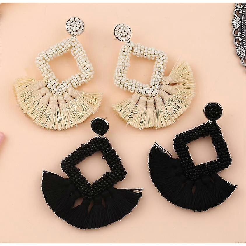 Beaded Statement Tassel Earrings For Women,handmade Earring, Bohemian